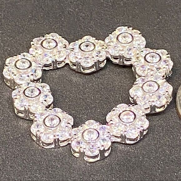 Sterlingsilver Heart pendant with white rhinestone - Picture 4 of 7